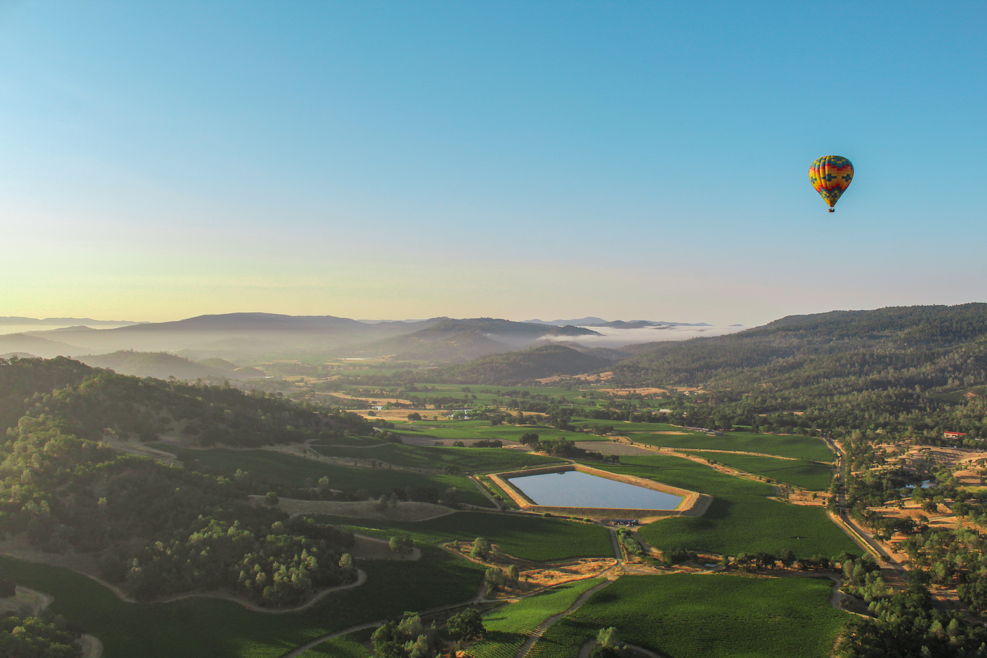 Hot air balloons over Napa Valley, California