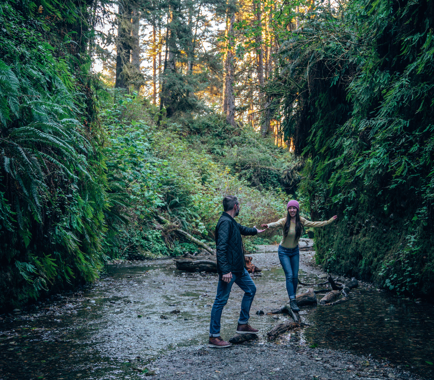Ryan and Katy in Fern Canyon, Prairie Creek Redwood State Park, CA
