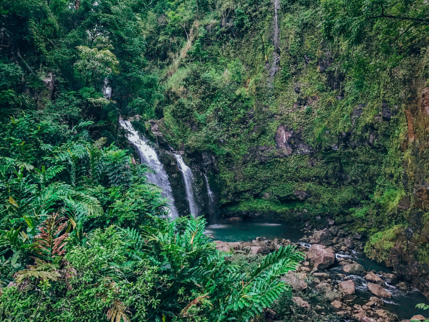 Upper Waikana Falls (Three Bears) - Road to Hana, Maui Hawai'i