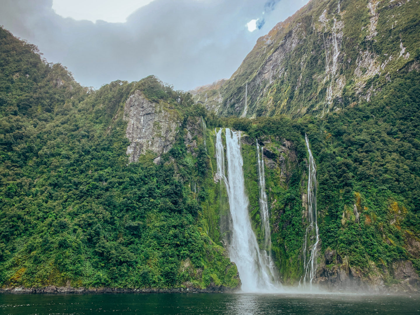 Waterfall at Milford Sound - New Zealand