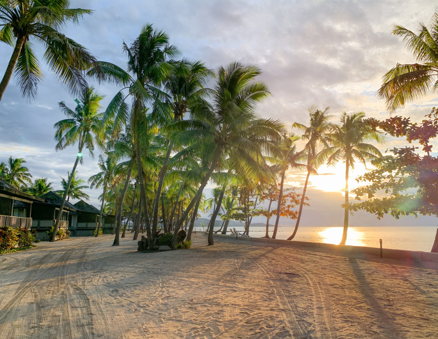 Sunrise on the beach at DoubleTree by Hilton Fiji Resort - Viti Levu, Fiji