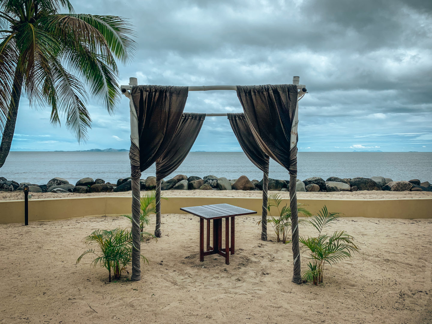 Private dinner area on the beach at DoubleTree by Hilton Fiji Resort - Viti Levu, Fiji