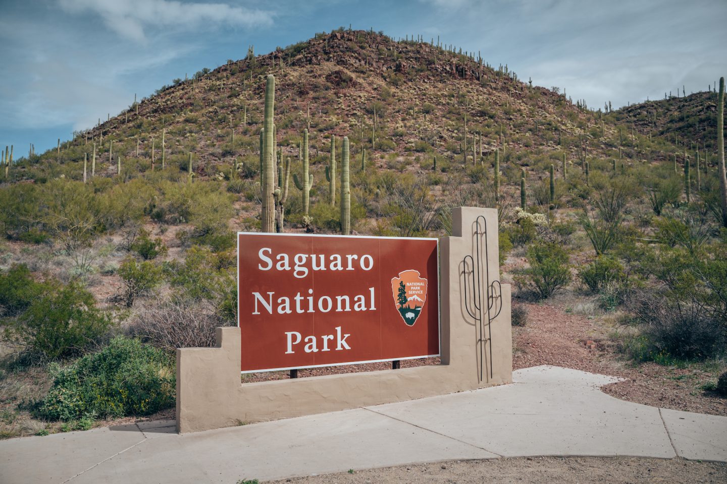 Saguaro National Park Entrance Sign - Tucson Mountain District