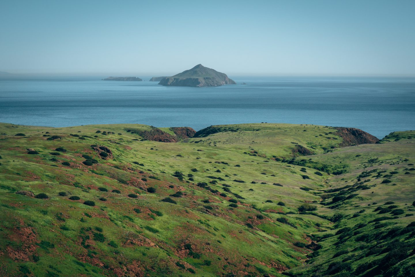 View of Anacapa Island from Smugglers Cove Trail - Santa Cruz Island