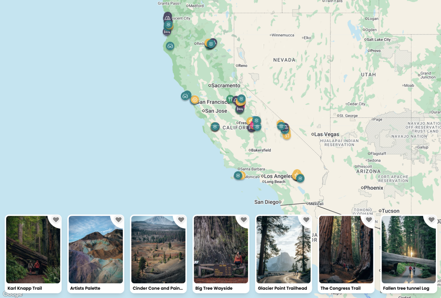 California Bucket List Map & Guide
