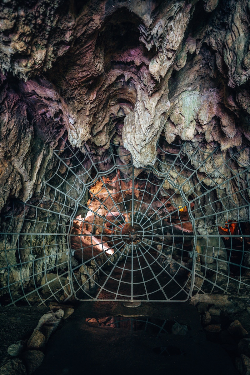 Spider Web Gate Entrance to Crystal Cave in Sequoia National Park