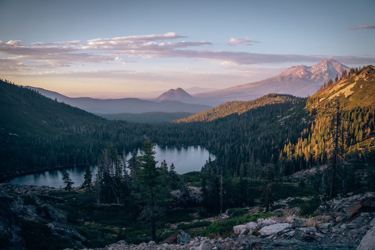 View of Castle Lake and Mount Shasta - Heart Lake Trail, Mount Shasta