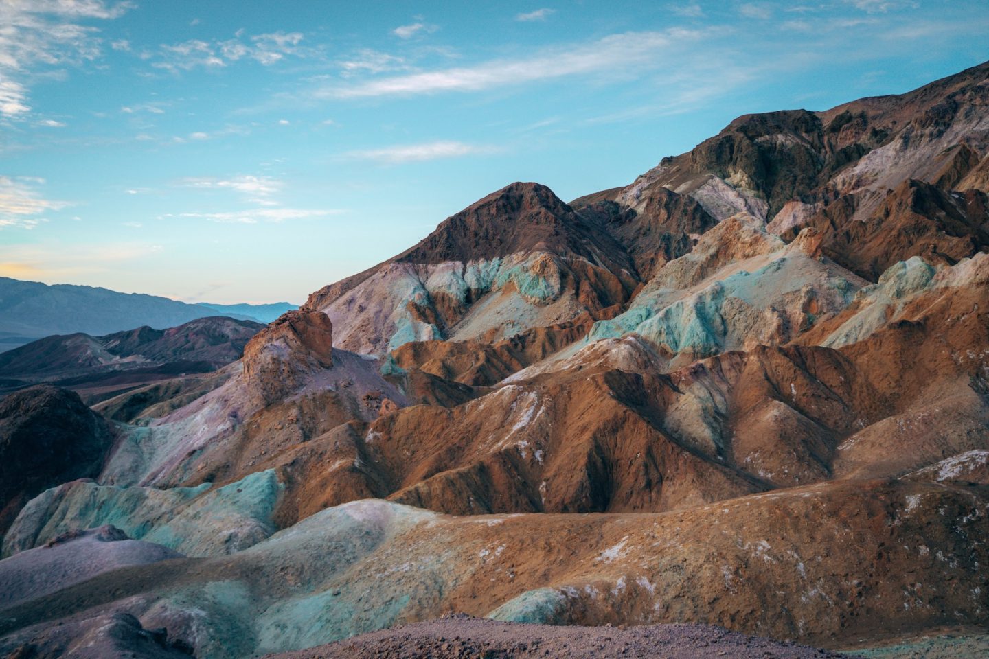 View of Artist's Palette at sunset - Death Valley National Park