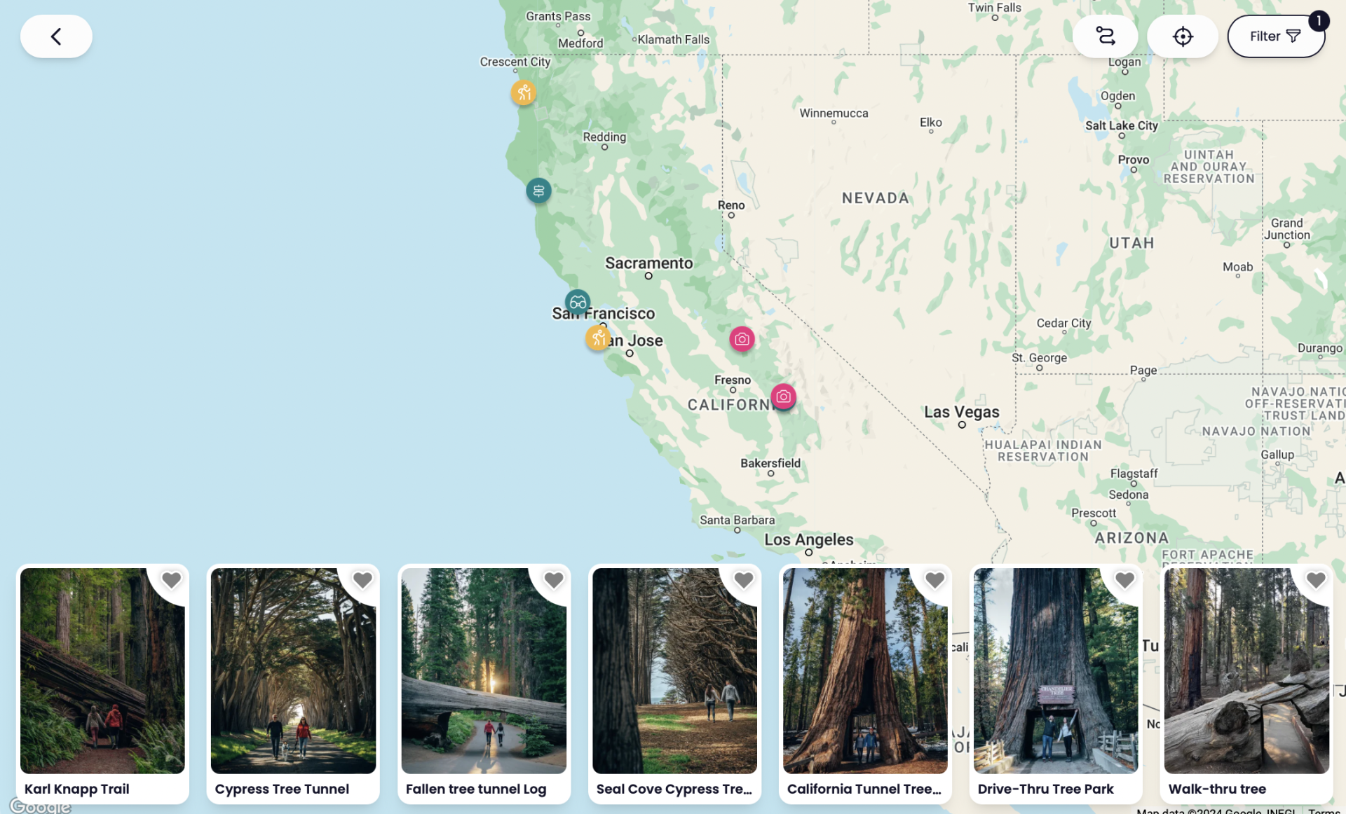 Tree Type Map California 10 TREE TUNNELS YOU CAN WALK OR DRIVE THROUGH IN CALIFORNIA - Smilkos Lens