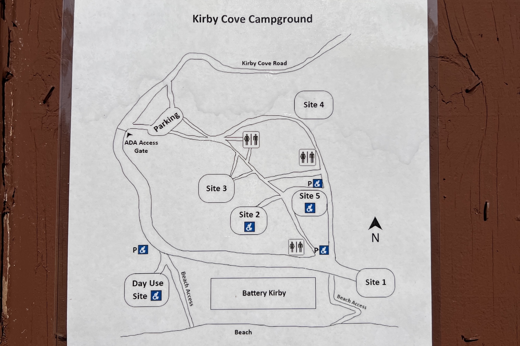 Map of Kirby Cove Campground - Marin, California