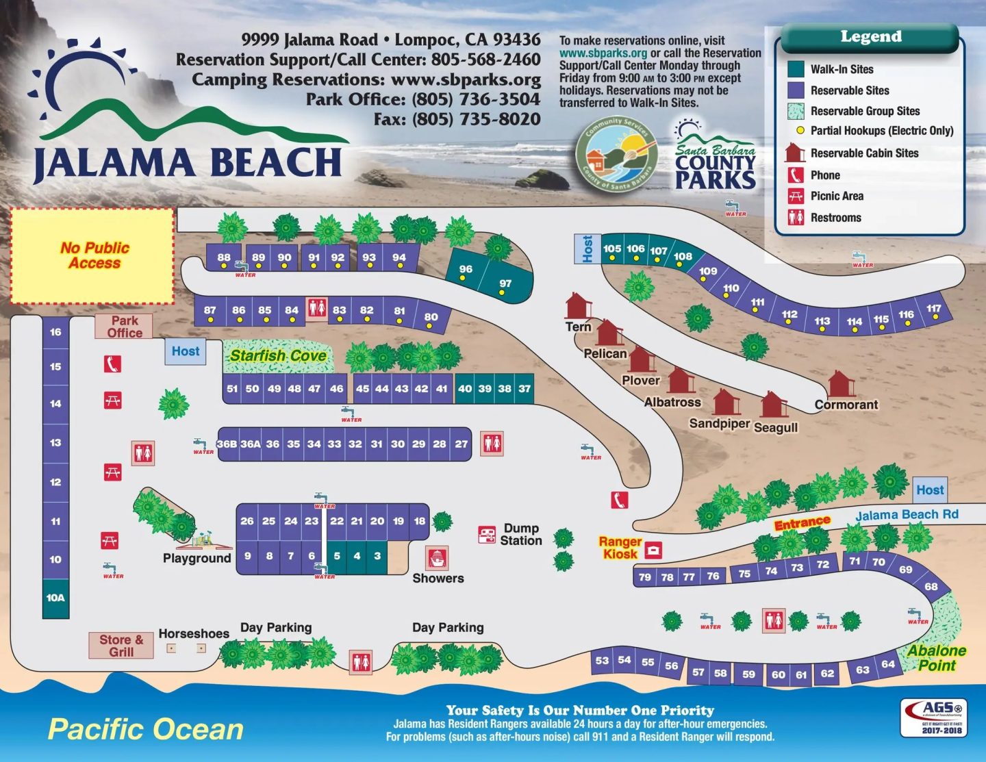 Map of Jalama Beach Campground - Santa Barbara County Parks