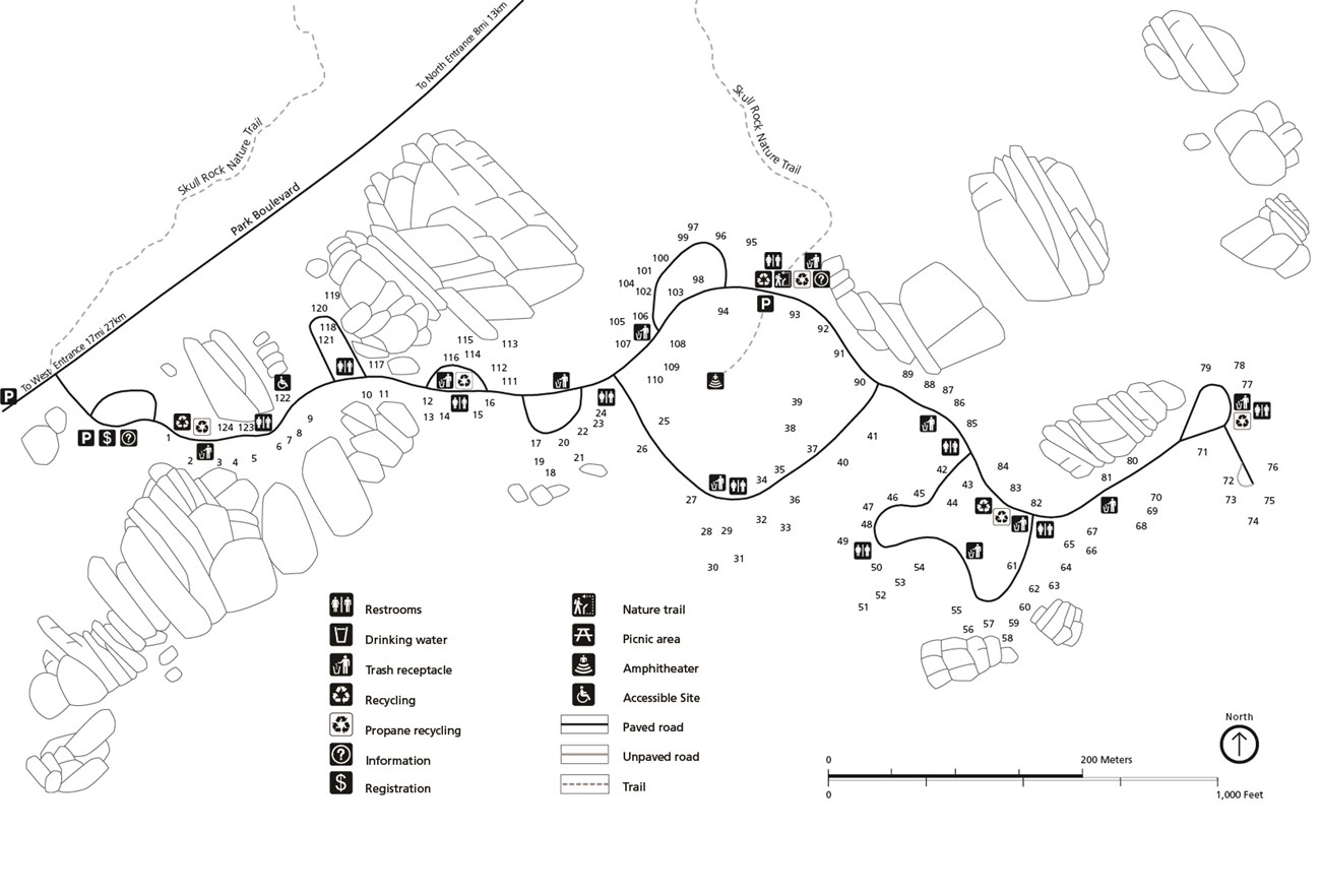 Map of Jumbo Rocks Campground - Joshua Tree National Park