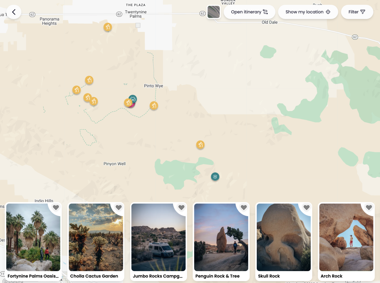 MAP OF JOSHUA TREE NATIONAL PARK