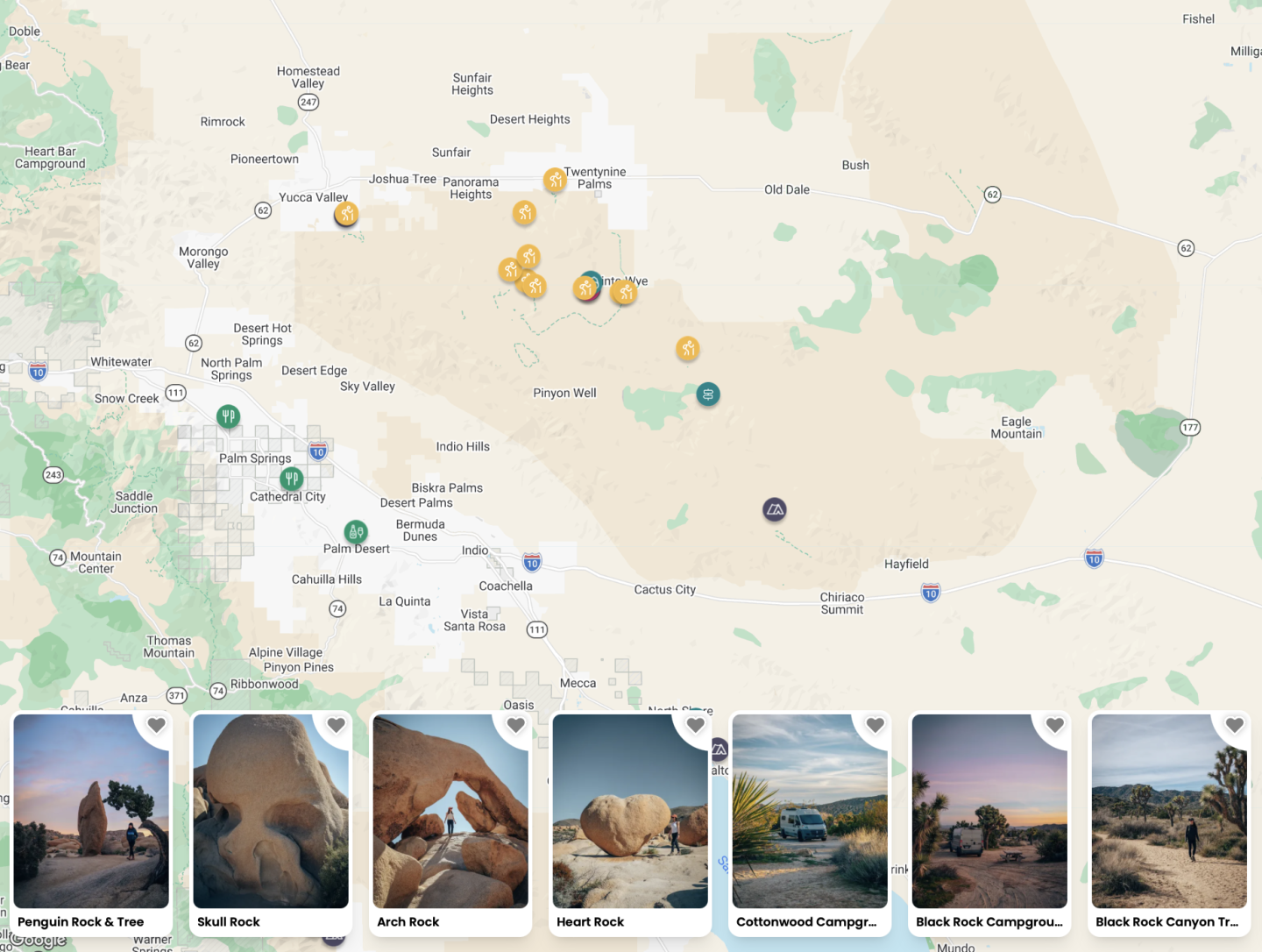 Map of Joshua Tree National Park - Smilkos Lens