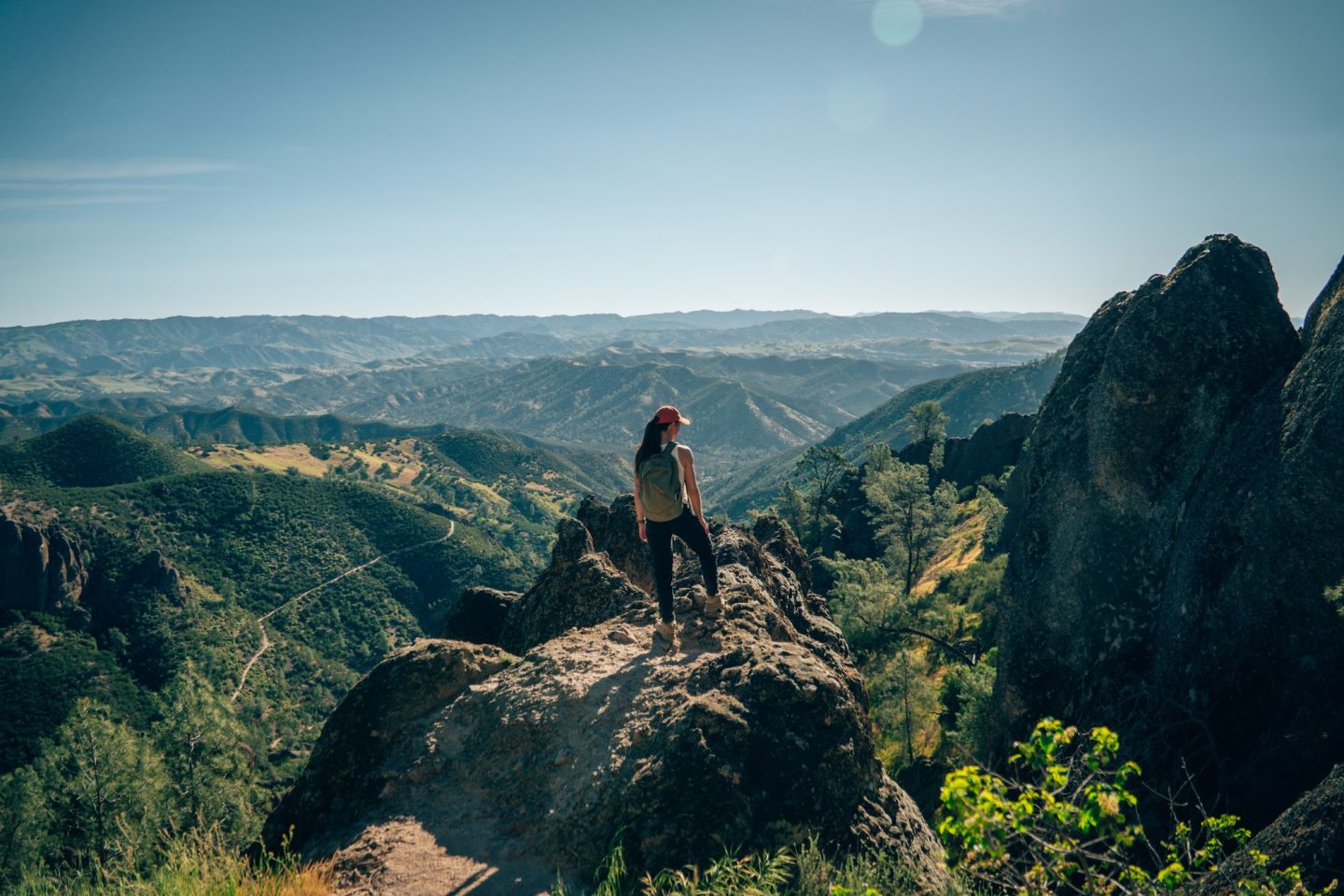 Katy hiking the High Peaks Trail - Pinnacles National Park