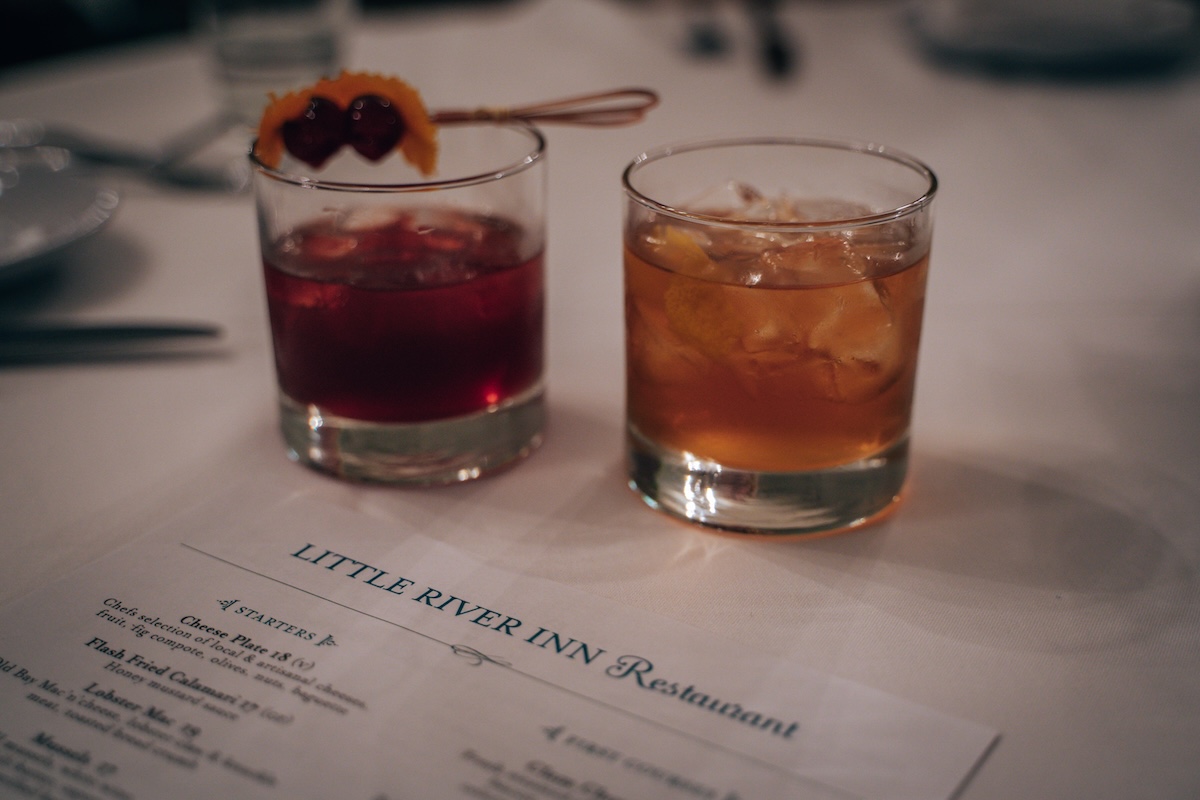 Cocktails at the onsite Little River Inn Restaurant