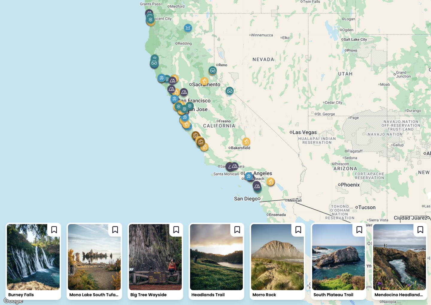 State Parks of California Map & Guide