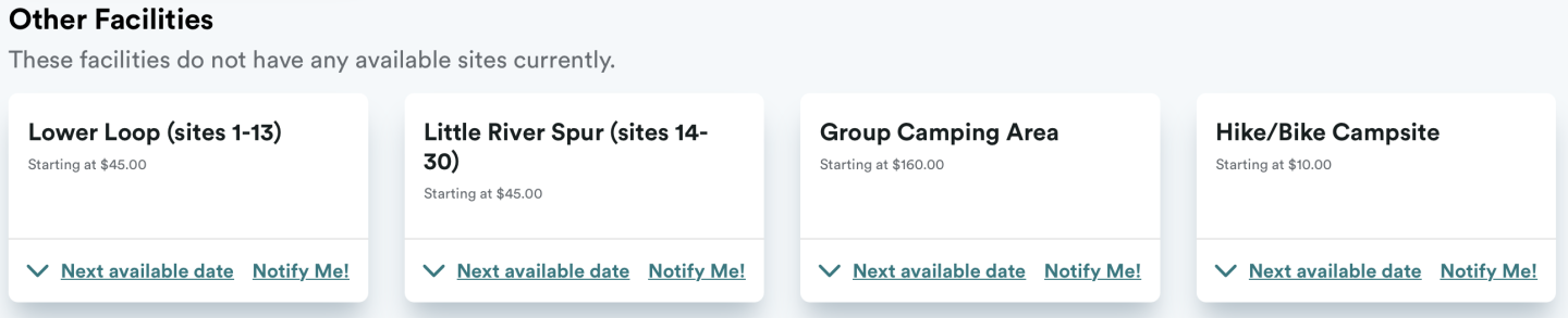 'NOTIFY ME!' EXAMPLE FROM RESERVECALIFORNIA.COM