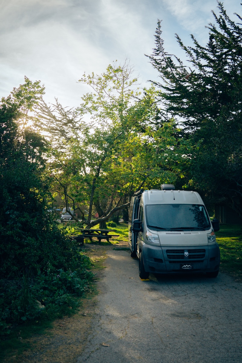 Campsite at Hearst San Simeon State Park